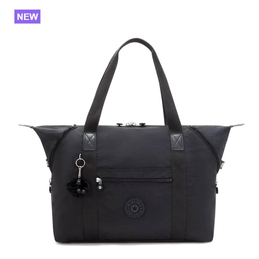 Nylon Tote Bag with Zipper Closure, Lightweight Weekender Travel Handbag